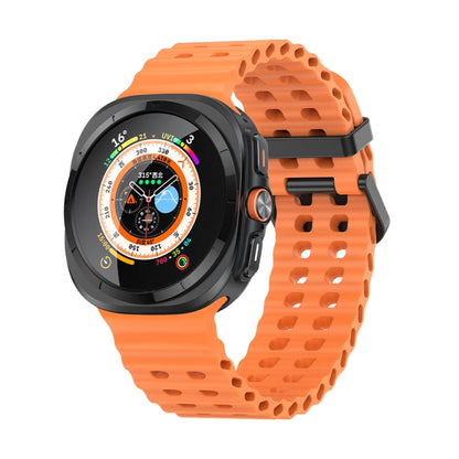 Ocean Dual Row Hole Silicone Watch Band, For Samsung Galaxy Watch Ultra 47mm / Ultra 2025