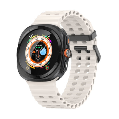 Ocean Dual Row Hole Silicone Watch Band, For Samsung Galaxy Watch Ultra 47mm / Ultra 2025