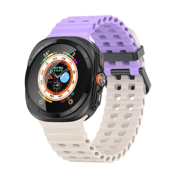 Ocean Dual Row Hole Silicone Watch Band, For Samsung Galaxy Watch Ultra 47mm / Ultra 2025