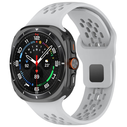 For Samsung Galaxy Watch Ultra 47mm Holes Style Square Buckle Solid Color Silicone Watch Band