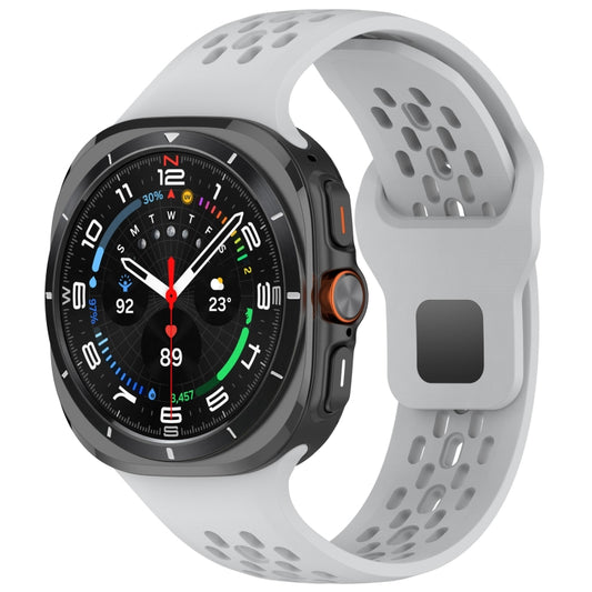 For Samsung Galaxy Watch Ultra 47mm Holes Style Square Buckle Solid Color Silicone Watch Band