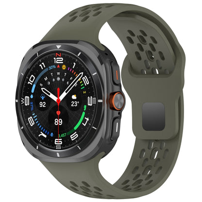 For Samsung Galaxy Watch Ultra 47mm Holes Style Square Buckle Solid Color Silicone Watch Band