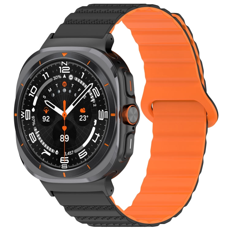 For Samsung Galaxy Watch Ultra 47mm Spot Pattern Two Color Magnetic Silicone Watch Band