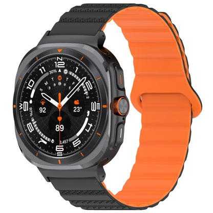 For Samsung Galaxy Watch Ultra 47mm Spot Pattern Two Color Magnetic Silicone Watch Band