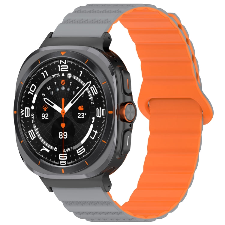 For Samsung Galaxy Watch Ultra 47mm Spot Pattern Two Color Magnetic Silicone Watch Band