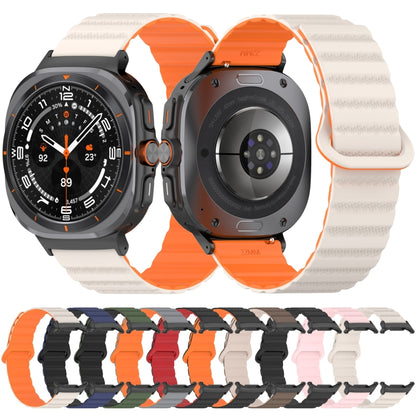 For Samsung Galaxy Watch Ultra 47mm Spot Pattern Two Color Magnetic Silicone Watch Band