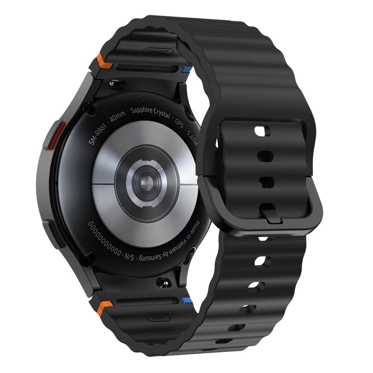 Wave Pattern Stitched Silicone Watch Band, For Samsung Galaxy Watch 7 40 / 44mm, For Samsung Galaxy Watch 6 Classic, For Samsung Galaxy Watch 6 40 / 44mm, For Samsung Galaxy Watch 5 40 / 44mm