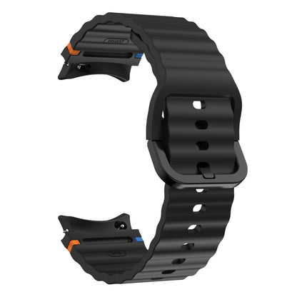 Wave Pattern Stitched Silicone Watch Band, For Samsung Galaxy Watch 7 40 / 44mm, For Samsung Galaxy Watch 6 Classic, For Samsung Galaxy Watch 6 40 / 44mm, For Samsung Galaxy Watch 5 40 / 44mm