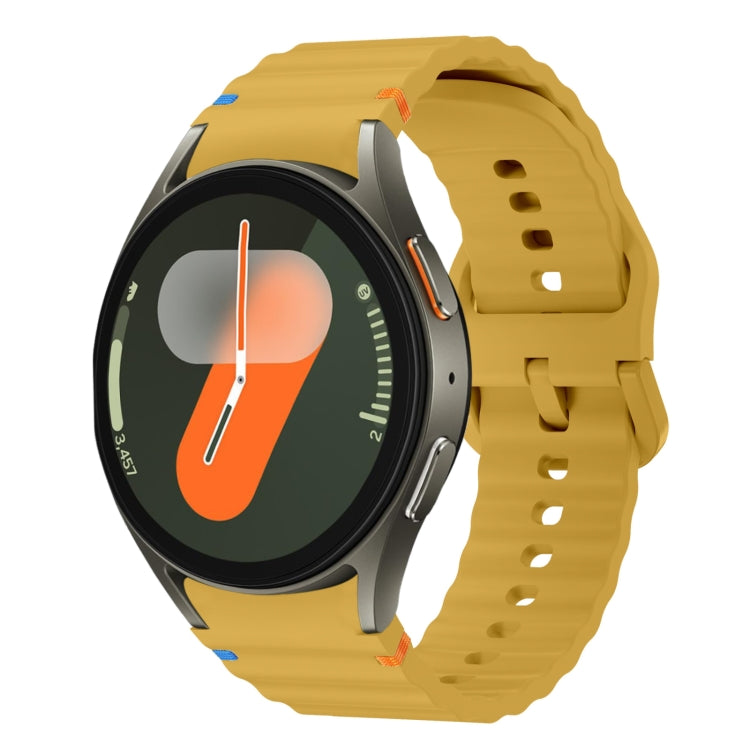 Wave Pattern Stitched Silicone Watch Band, For Samsung Galaxy Watch 7 40 / 44mm, For Samsung Galaxy Watch 6 Classic, For Samsung Galaxy Watch 6 40 / 44mm, For Samsung Galaxy Watch 5 40 / 44mm