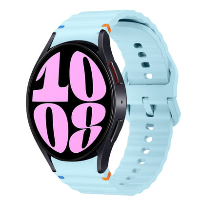 Wave Pattern Stitched Silicone Watch Band, For Samsung Galaxy Watch 7 40 / 44mm, For Samsung Galaxy Watch 6 Classic, For Samsung Galaxy Watch 6 40 / 44mm, For Samsung Galaxy Watch 5 40 / 44mm