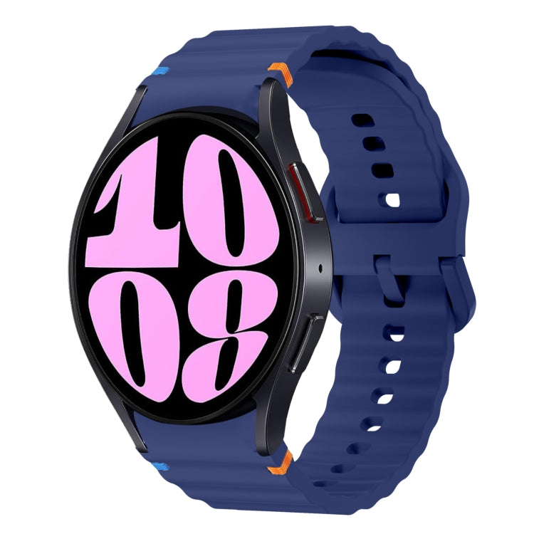 Wave Pattern Stitched Silicone Watch Band, For Samsung Galaxy Watch 7 40 / 44mm, For Samsung Galaxy Watch 6 Classic, For Samsung Galaxy Watch 6 40 / 44mm, For Samsung Galaxy Watch 5 40 / 44mm