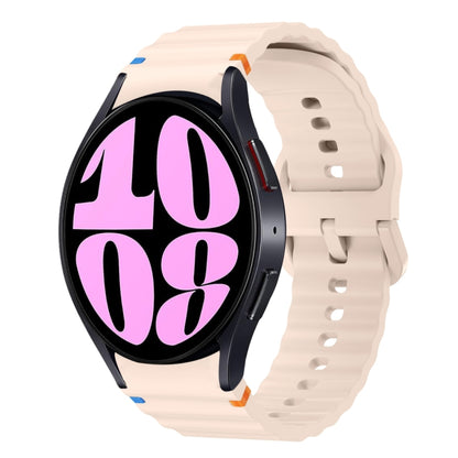 Wave Pattern Stitched Silicone Watch Band, For Samsung Galaxy Watch 7 40 / 44mm, For Samsung Galaxy Watch 6 Classic, For Samsung Galaxy Watch 6 40 / 44mm, For Samsung Galaxy Watch 5 40 / 44mm