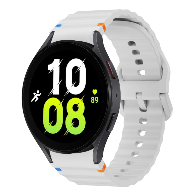Wave Pattern Stitched Silicone Watch Band, For Samsung Galaxy Watch 7 40 / 44mm, For Samsung Galaxy Watch 6 Classic, For Samsung Galaxy Watch 6 40 / 44mm, For Samsung Galaxy Watch 5 40 / 44mm