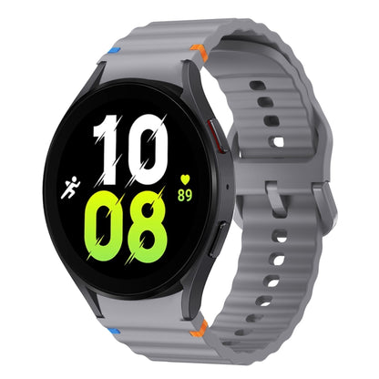 Wave Pattern Stitched Silicone Watch Band, For Samsung Galaxy Watch 7 40 / 44mm, For Samsung Galaxy Watch 6 Classic, For Samsung Galaxy Watch 6 40 / 44mm, For Samsung Galaxy Watch 5 40 / 44mm