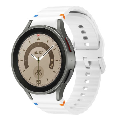Wave Pattern Stitched Silicone Watch Band, For Samsung Galaxy Watch 5 Pro, For Samsung Galaxy Watch 4 40 / 44mm, For Samsung Galaxy Watch 4 Classic 42 / 46mm, For Samsung Galaxy Watch3 41mm