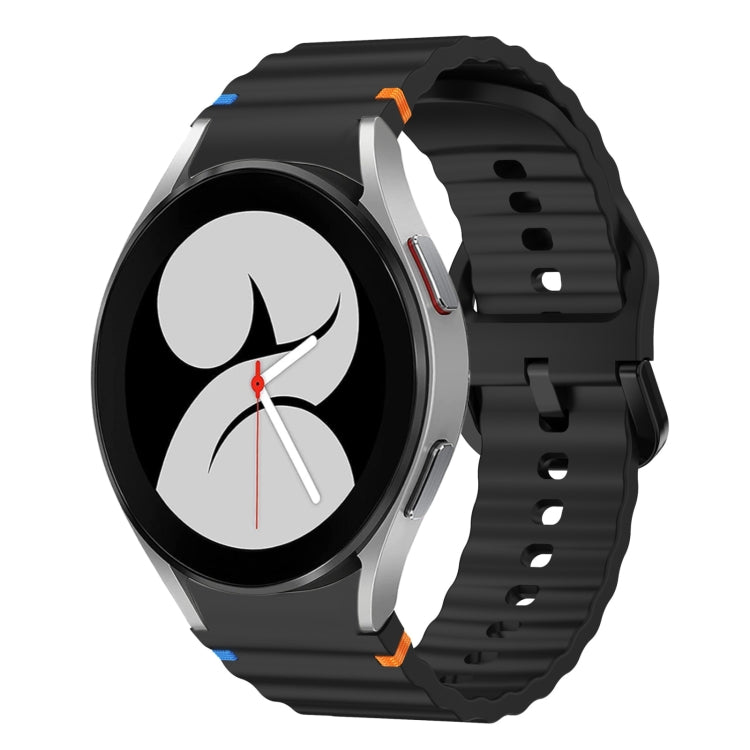 Wave Pattern Stitched Silicone Watch Band, For Samsung Galaxy Watch 5 Pro, For Samsung Galaxy Watch 4 40 / 44mm, For Samsung Galaxy Watch 4 Classic 42 / 46mm, For Samsung Galaxy Watch3 41mm