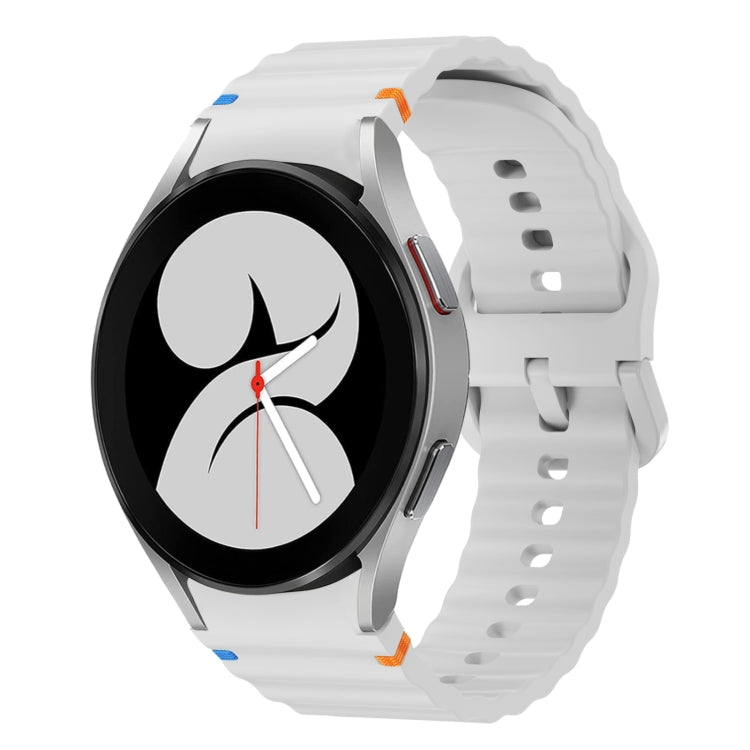 Wave Pattern Stitched Silicone Watch Band, For Samsung Galaxy Watch 5 Pro, For Samsung Galaxy Watch 4 40 / 44mm, For Samsung Galaxy Watch 4 Classic 42 / 46mm, For Samsung Galaxy Watch3 41mm