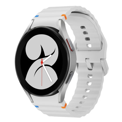 Wave Pattern Stitched Silicone Watch Band, For Samsung Galaxy Watch 5 Pro, For Samsung Galaxy Watch 4 40 / 44mm, For Samsung Galaxy Watch 4 Classic 42 / 46mm, For Samsung Galaxy Watch3 41mm