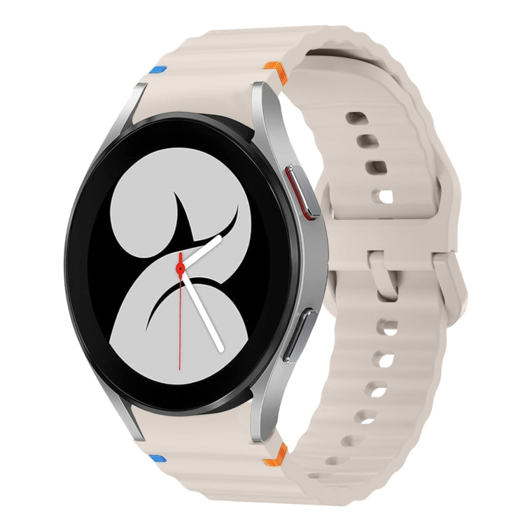 Wave Pattern Stitched Silicone Watch Band, For Samsung Galaxy Watch 5 Pro, For Samsung Galaxy Watch 4 40 / 44mm, For Samsung Galaxy Watch 4 Classic 42 / 46mm, For Samsung Galaxy Watch3 41mm