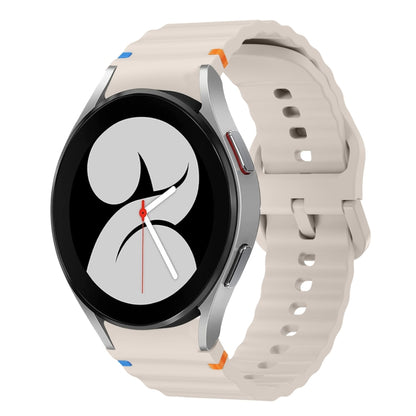 Wave Pattern Stitched Silicone Watch Band, For Samsung Galaxy Watch 5 Pro, For Samsung Galaxy Watch 4 40 / 44mm, For Samsung Galaxy Watch 4 Classic 42 / 46mm, For Samsung Galaxy Watch3 41mm