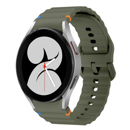 Wave Pattern Stitched Silicone Watch Band, For Samsung Galaxy Watch 5 Pro, For Samsung Galaxy Watch 4 40 / 44mm, For Samsung Galaxy Watch 4 Classic 42 / 46mm, For Samsung Galaxy Watch3 41mm