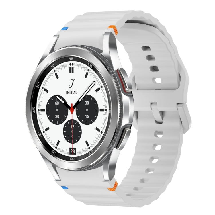 Wave Pattern Stitched Silicone Watch Band, For Samsung Galaxy Watch 5 Pro, For Samsung Galaxy Watch 4 40 / 44mm, For Samsung Galaxy Watch 4 Classic 42 / 46mm, For Samsung Galaxy Watch3 41mm