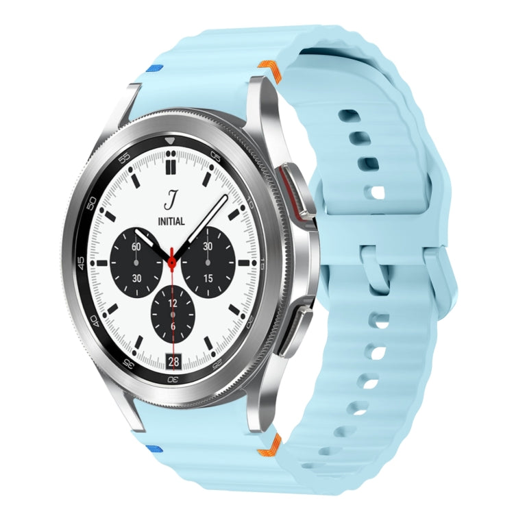 Wave Pattern Stitched Silicone Watch Band, For Samsung Galaxy Watch 5 Pro, For Samsung Galaxy Watch 4 40 / 44mm, For Samsung Galaxy Watch 4 Classic 42 / 46mm, For Samsung Galaxy Watch3 41mm