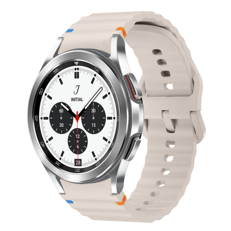 Wave Pattern Stitched Silicone Watch Band, For Samsung Galaxy Watch 5 Pro, For Samsung Galaxy Watch 4 40 / 44mm, For Samsung Galaxy Watch 4 Classic 42 / 46mm, For Samsung Galaxy Watch3 41mm