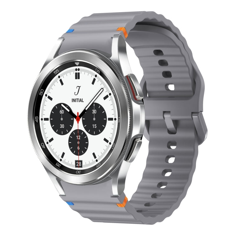 Wave Pattern Stitched Silicone Watch Band, For Samsung Galaxy Watch 5 Pro, For Samsung Galaxy Watch 4 40 / 44mm, For Samsung Galaxy Watch 4 Classic 42 / 46mm, For Samsung Galaxy Watch3 41mm
