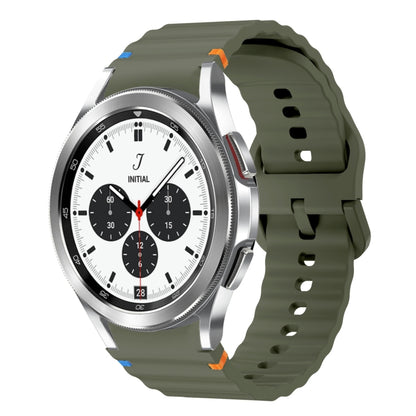 Wave Pattern Stitched Silicone Watch Band, For Samsung Galaxy Watch 5 Pro, For Samsung Galaxy Watch 4 40 / 44mm, For Samsung Galaxy Watch 4 Classic 42 / 46mm, For Samsung Galaxy Watch3 41mm