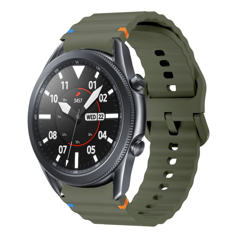 Wave Pattern Stitched Silicone Watch Band, For Samsung Galaxy Watch 5 Pro, For Samsung Galaxy Watch 4 40 / 44mm, For Samsung Galaxy Watch 4 Classic 42 / 46mm, For Samsung Galaxy Watch3 41mm