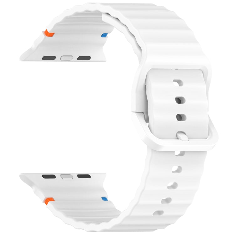 Wavy Grain Stitched Silicone Watch Band, For Apple Watch SE 2023 44mm, For Apple Watch SE 2023 40mm, For Apple Watch Ultra 2 49mm, For Apple Watch Series 9 45mm