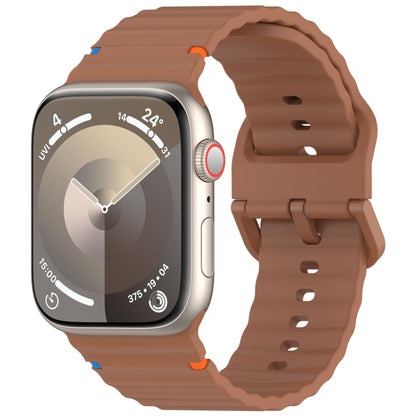 Wavy Grain Stitched Silicone Watch Band, For Apple Watch Series 9 41mm, For Apple Watch Ultra 49mm, For Apple Watch Series 8 41mm, For Apple Watch Series 8 45mm