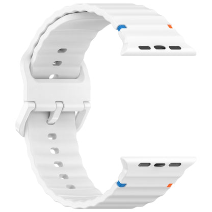 Wavy Grain Stitched Silicone Watch Band, For Apple Watch Series 6 40mm, For Apple Watch Series 6 44mm, For Apple Watch Series 5 44mm, For Apple Watch Series 5 40mm