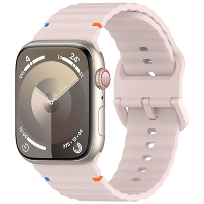 Wavy Grain Stitched Silicone Watch Band, For Apple Watch Series 6 40mm, For Apple Watch Series 6 44mm, For Apple Watch Series 5 44mm, For Apple Watch Series 5 40mm