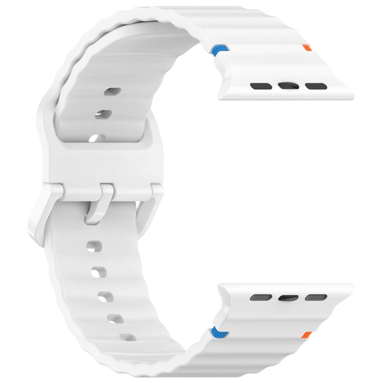 Wavy Grain Stitched Silicone Watch Band, For Apple Watch Series 4 44mm, For Apple Watch Series 4 40mm, For Apple Watch Series 3 38mm, For Apple Watch Series 3 42mm