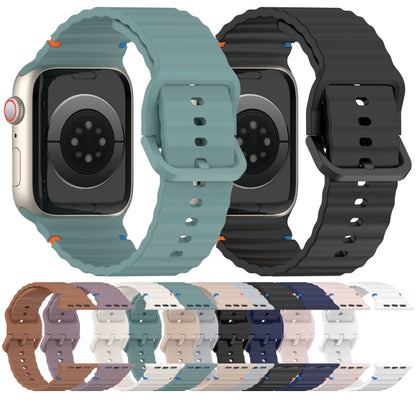 Wavy Grain Stitched Silicone Watch Band, For Apple Watch SE 2022 40mm, For Apple Watch SE 2022 44mm, For Apple Watch Series 7 41mm, For Apple Watch Series 7 45mm