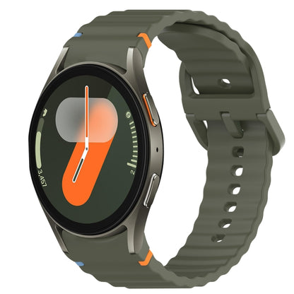 Wavy Grain Stitched Quick Release Silicone Watch Band, For Samsung Galaxy Watch FE 40mm, For Samsung Galaxy Watch 7 44mm, For Samsung Galaxy Watch 7 40mm, For Samsung Galaxy Watch 6 Classic 47mm