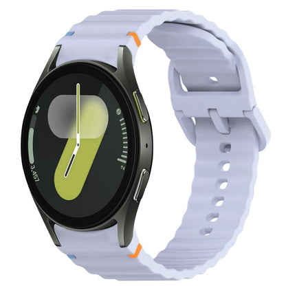Wavy Grain Stitched Quick Release Silicone Watch Band, For Samsung Galaxy Watch FE 40mm, For Samsung Galaxy Watch 7 44mm, For Samsung Galaxy Watch 7 40mm, For Samsung Galaxy Watch 6 Classic 47mm