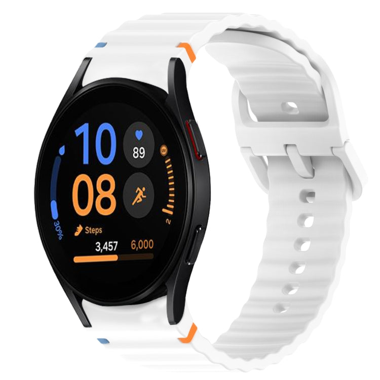 Wavy Grain Stitched Quick Release Silicone Watch Band, For Samsung Galaxy Watch FE 40mm, For Samsung Galaxy Watch 7 44mm, For Samsung Galaxy Watch 7 40mm, For Samsung Galaxy Watch 6 Classic 47mm