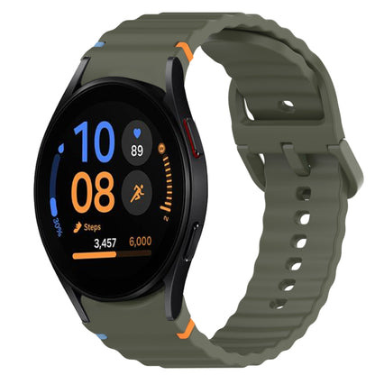 Wavy Grain Stitched Quick Release Silicone Watch Band, For Samsung Galaxy Watch FE 40mm, For Samsung Galaxy Watch 7 44mm, For Samsung Galaxy Watch 7 40mm, For Samsung Galaxy Watch 6 Classic 47mm