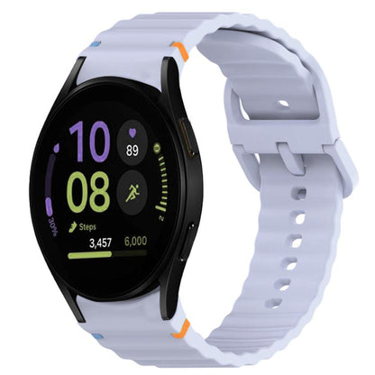 Wavy Grain Stitched Quick Release Silicone Watch Band, For Samsung Galaxy Watch FE 40mm, For Samsung Galaxy Watch 7 44mm, For Samsung Galaxy Watch 7 40mm, For Samsung Galaxy Watch 6 Classic 47mm