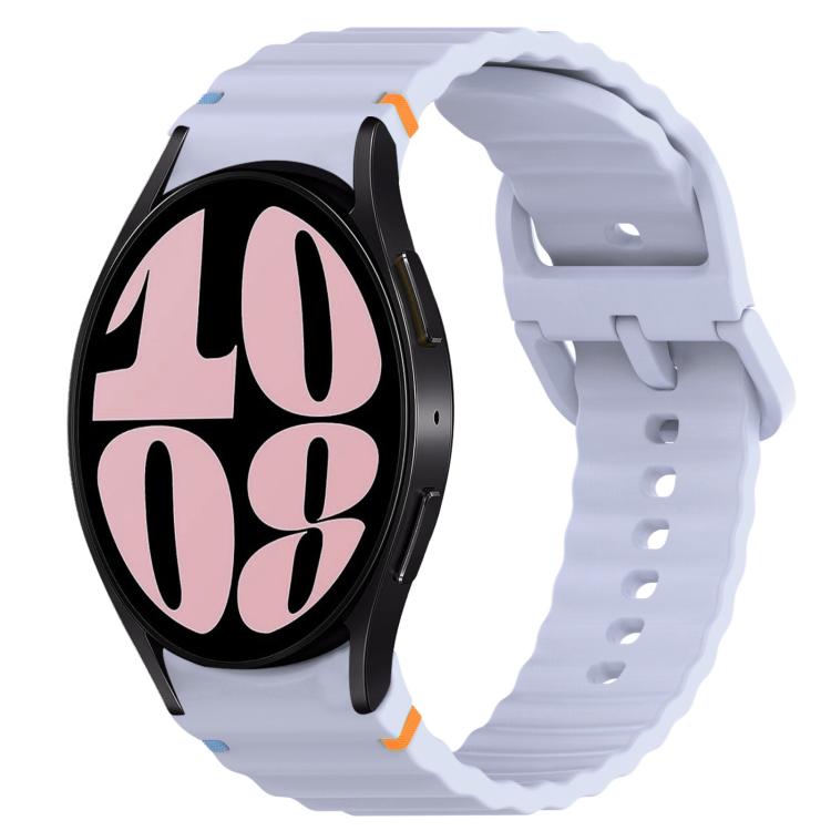 Wavy Grain Stitched Quick Release Silicone Watch Band, For Samsung Galaxy Watch 6 44mm, For Samsung Galaxy Watch 6 40mm, For Samsung Galaxy Watch 6 Classic 43mm, For Samsung Galaxy Watch 5 Pro Golf Edition