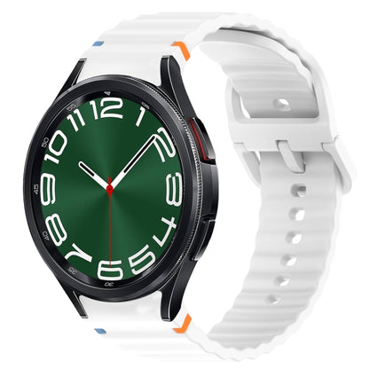 Wavy Grain Stitched Quick Release Silicone Watch Band, For Samsung Galaxy Watch FE 40mm, For Samsung Galaxy Watch 7 44mm, For Samsung Galaxy Watch 7 40mm, For Samsung Galaxy Watch 6 Classic 47mm