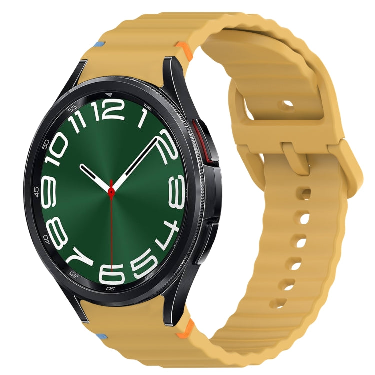 Wavy Grain Stitched Quick Release Silicone Watch Band, For Samsung Galaxy Watch FE 40mm, For Samsung Galaxy Watch 7 44mm, For Samsung Galaxy Watch 7 40mm, For Samsung Galaxy Watch 6 Classic 47mm