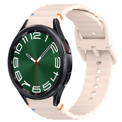 Wavy Grain Stitched Quick Release Silicone Watch Band, For Samsung Galaxy Watch 6 44mm, For Samsung Galaxy Watch 6 40mm, For Samsung Galaxy Watch 6 Classic 43mm, For Samsung Galaxy Watch 5 Pro Golf Edition