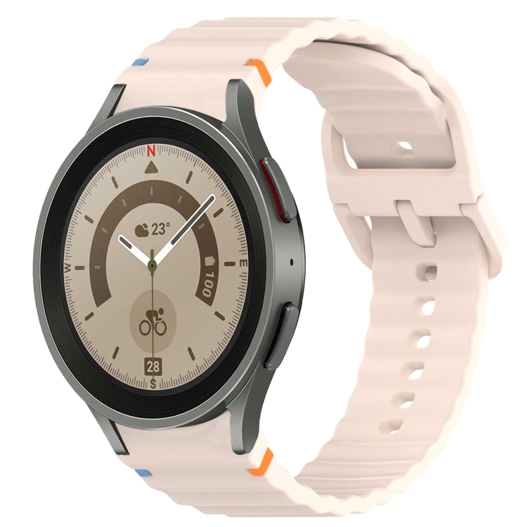Wavy Grain Stitched Quick Release Silicone Watch Band, For Samsung Galaxy Watch 5 Golf Edition, For Samsung Galaxy Watch 5  44mm, For Samsung Galaxy Watch 5 Pro  45mm, For Samsung Galaxy Watch 5  40mm