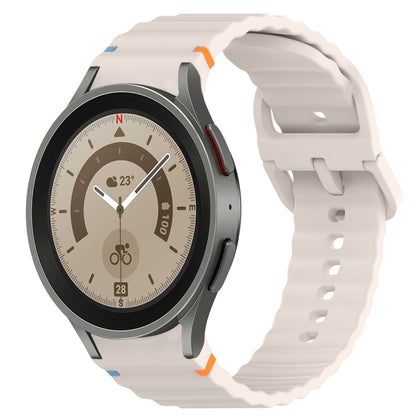 Wavy Grain Stitched Quick Release Silicone Watch Band, For Samsung Galaxy Watch 5 Golf Edition, For Samsung Galaxy Watch 5  44mm, For Samsung Galaxy Watch 5 Pro  45mm, For Samsung Galaxy Watch 5  40mm