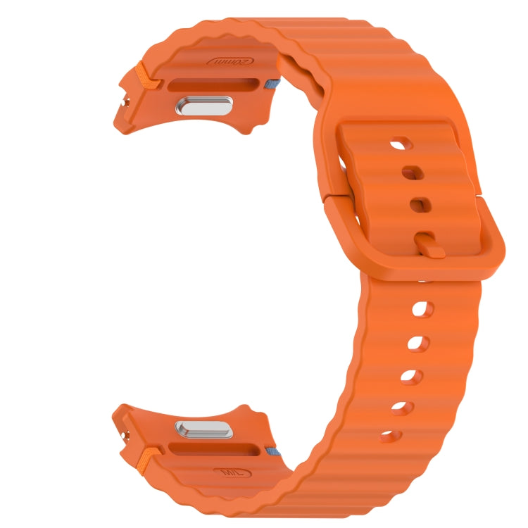 Wavy Grain Stitched Quick Release Silicone Watch Band, For Samsung Galaxy Watch 4 44mm, For Samsung Galaxy Watch 4 40mm, For Samsung  Galaxy Watch 4 Classic 46mm, For Samsung  Galaxy Watch 4 Classic 42mm