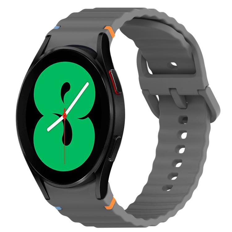 Wavy Grain Stitched Quick Release Silicone Watch Band, For Samsung Galaxy Watch 4 44mm, For Samsung Galaxy Watch 4 40mm, For Samsung  Galaxy Watch 4 Classic 46mm, For Samsung  Galaxy Watch 4 Classic 42mm